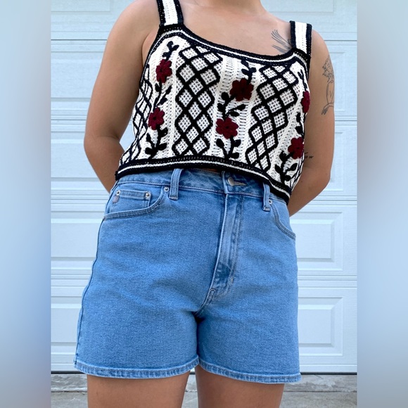 High Rise Mom Shorts - Medium Wash - Picture 6 of 8